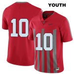 Youth NCAA Ohio State Buckeyes Daniel Vanatsky #10 College Stitched Elite No Name Authentic Nike Red Football Jersey YR20H18AG